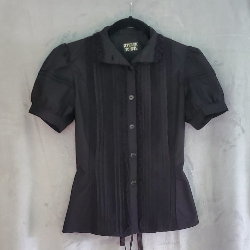 Black Retroscope Fashions Cotton Princess Lolita Blouse Fanplus Friend XS